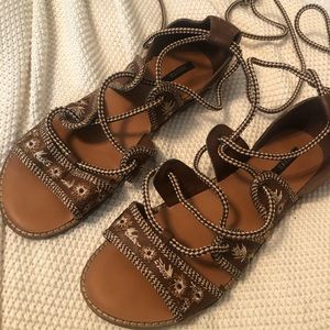 Forever21 lace up boho sandals size 8